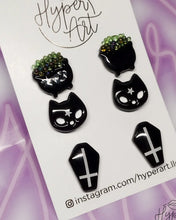 Load image into Gallery viewer, Cauldrons, Kitties and Coffee Earrings