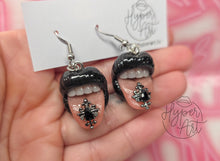 Load image into Gallery viewer, Lilith Noir Micro Mouth Earrings
