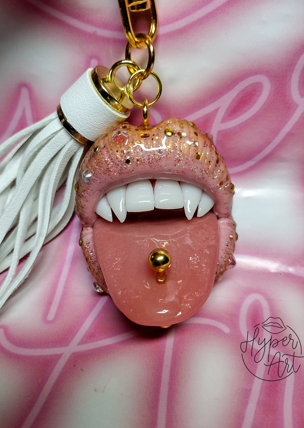 Pink Auros Rearview Mirror Keychain