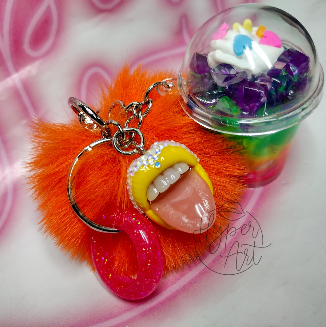 Day-Glo Delight Micro Mouth Keychain
