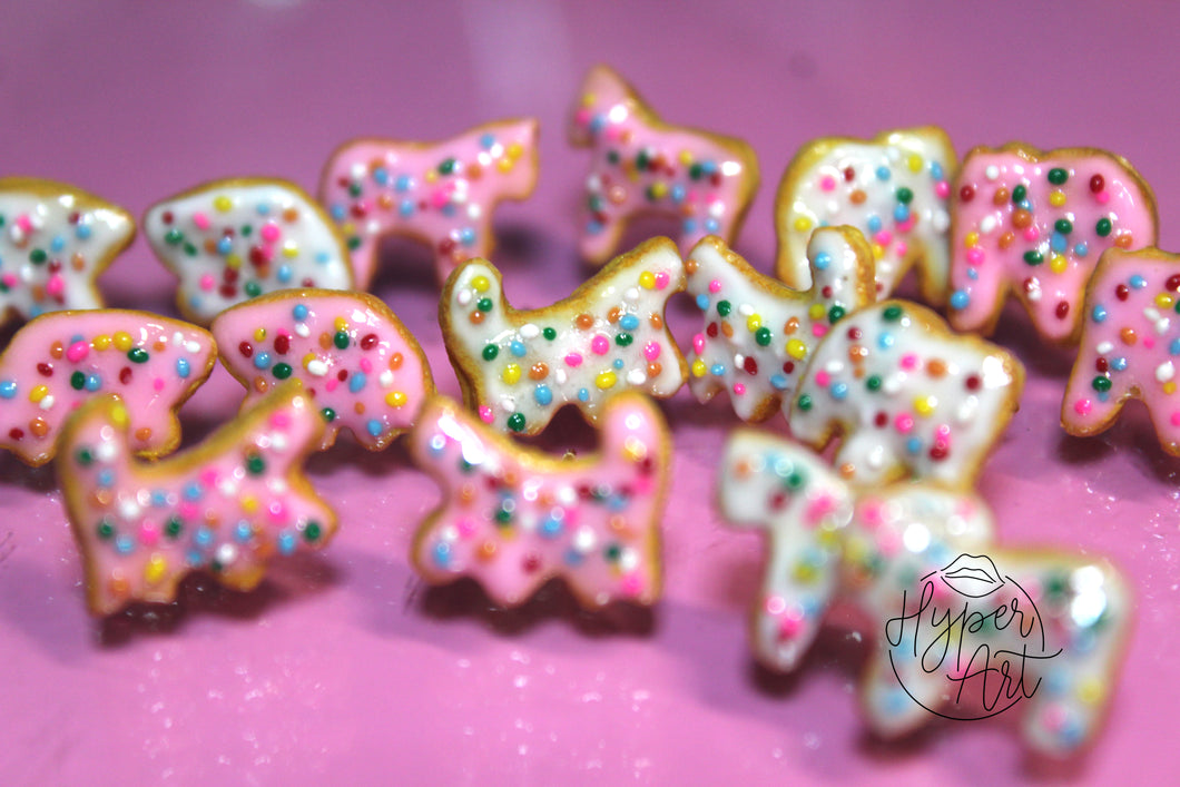 Frosted Animal Cracker Earrings